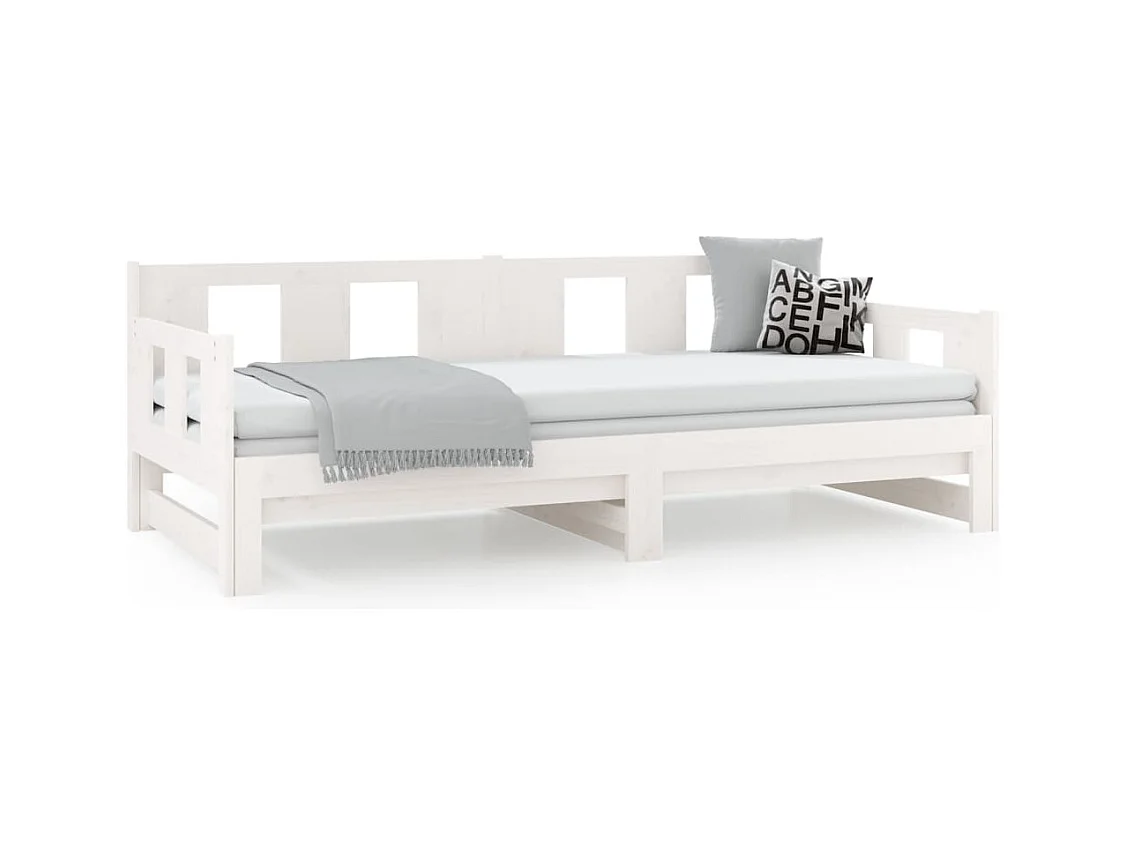 Schiebebett ohne Matratze weiß 2x(80x200)cm