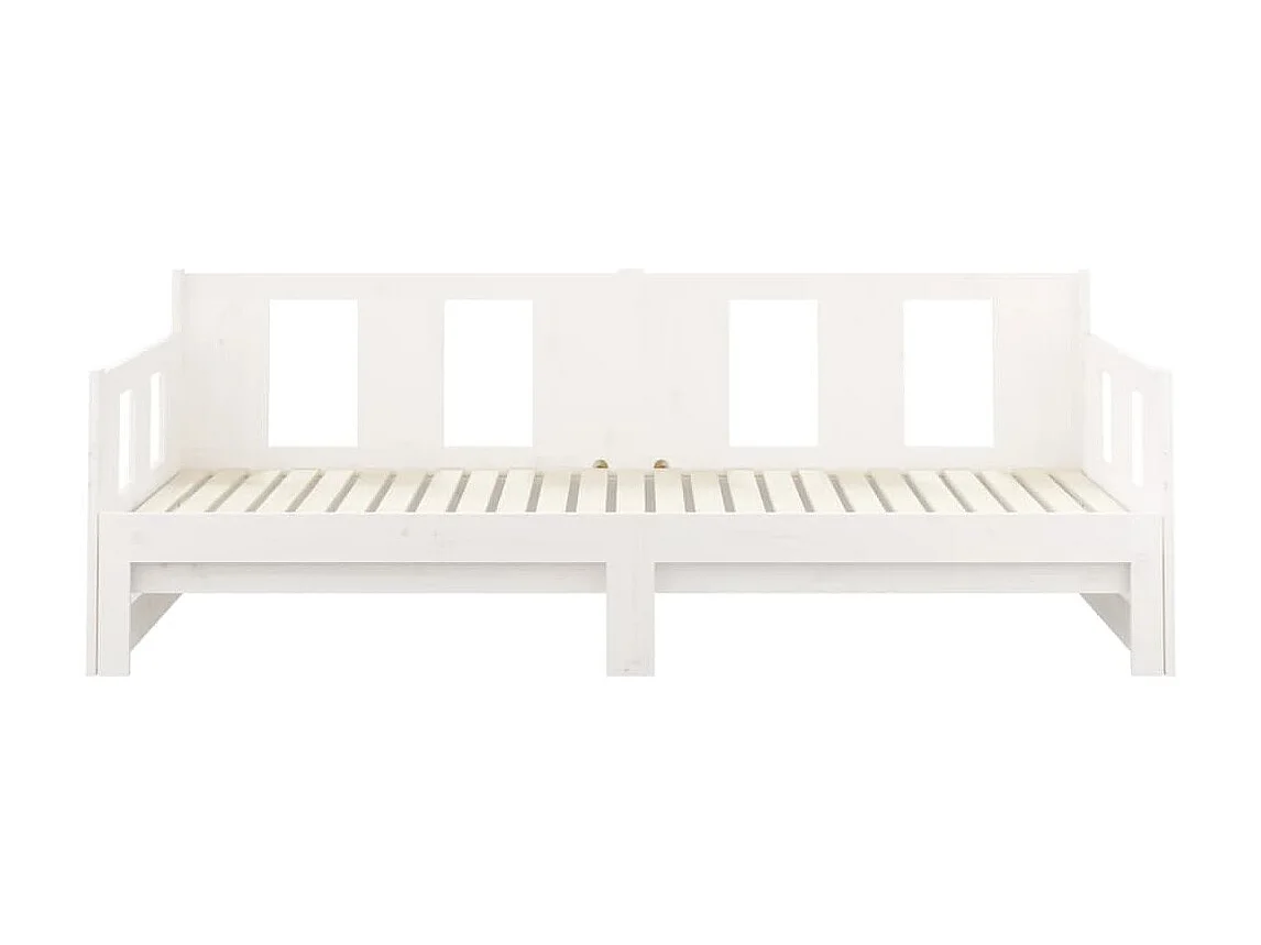 Lit coulissant sans matelas blanc 2x(80x200)cm