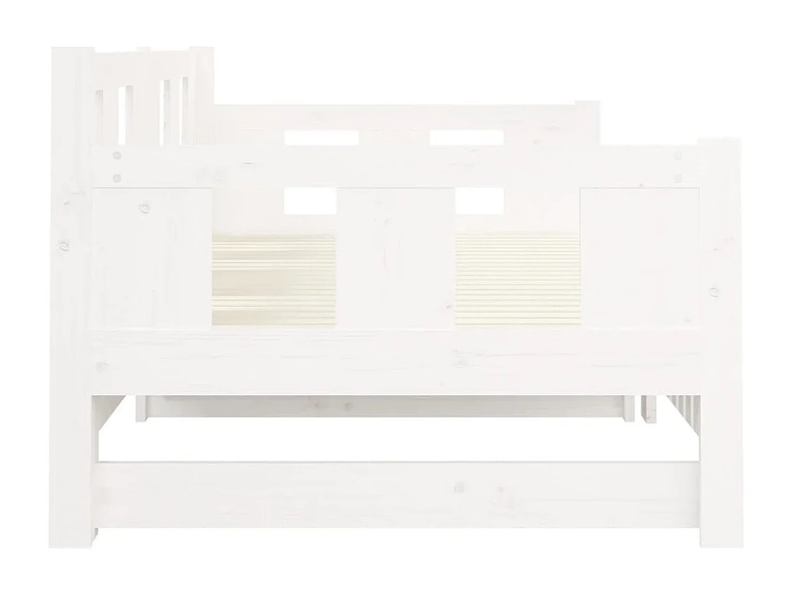 Lit coulissant sans matelas blanc 2x(80x200)cm