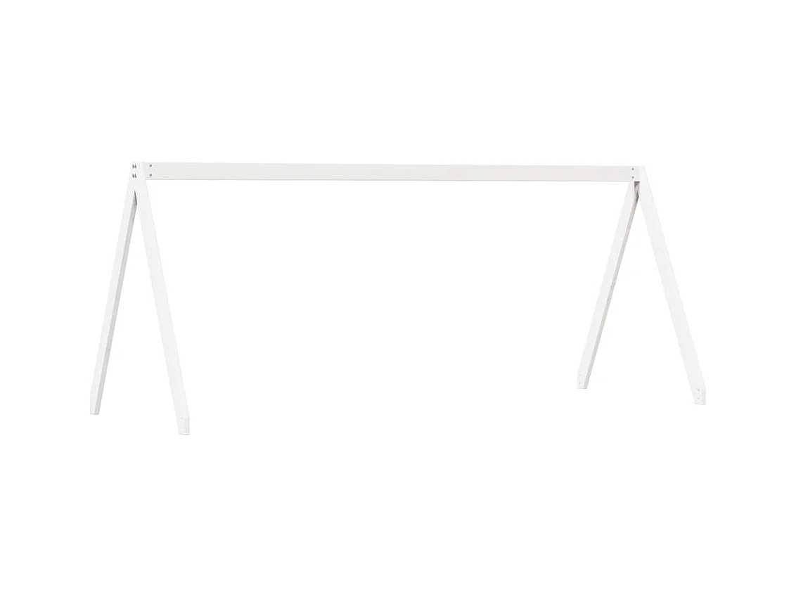 Litera con escalera y techo sin colchón blanca 90x190 cm