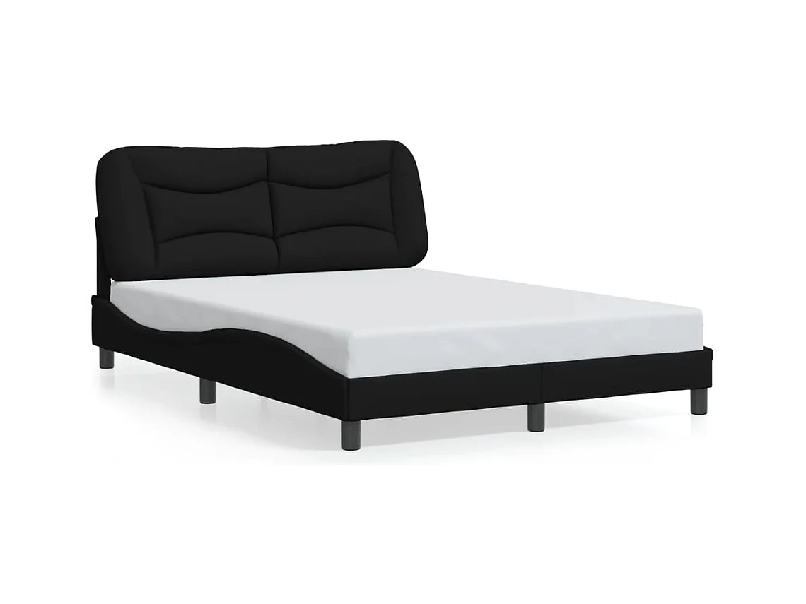 Cadre de lit sans matelas noir 140x190 cm tissu