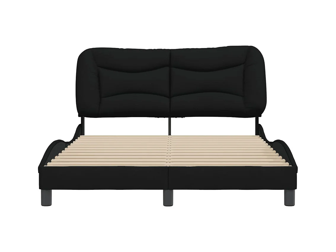 Cadre de lit sans matelas noir 140x190 cm tissu