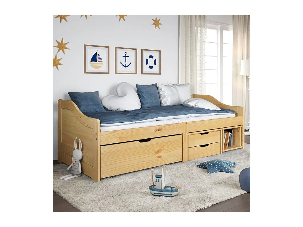 Dagbed met 3 lades zonder matras IRUN 90x200 cm