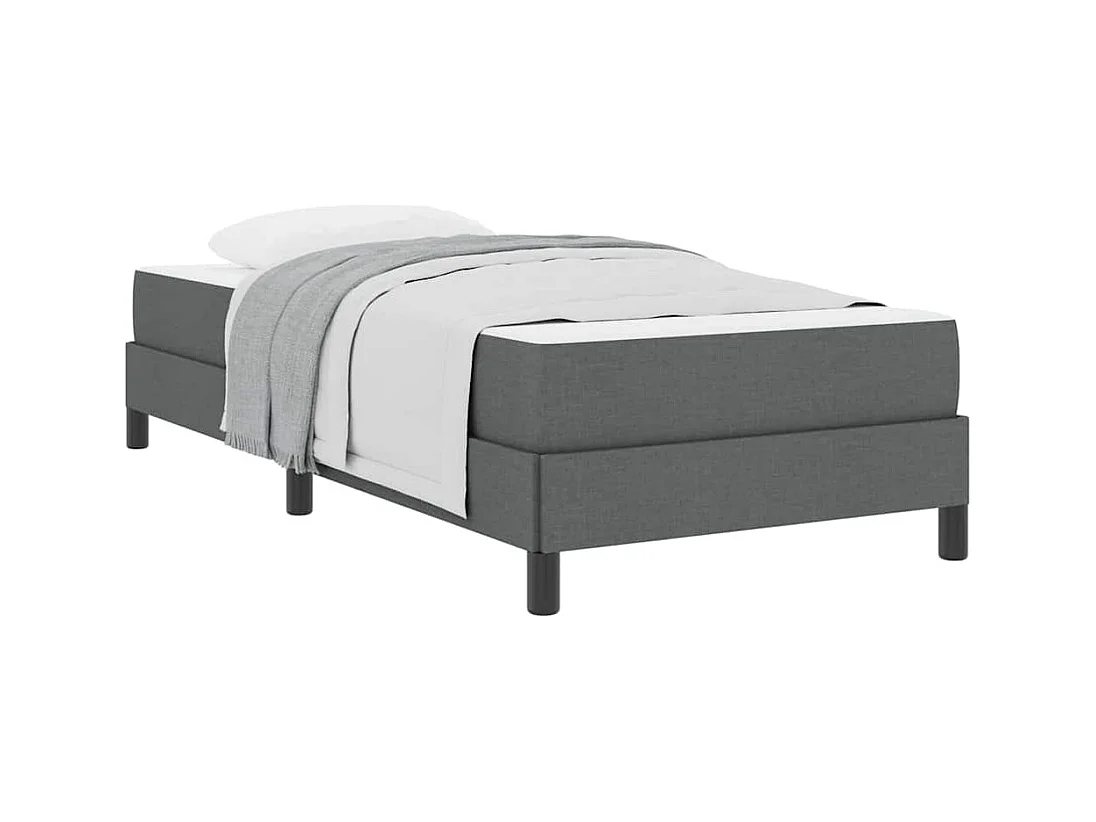 Boxspringbett mit Matratze Dunkelgrau 100 x 200 cm Stoff