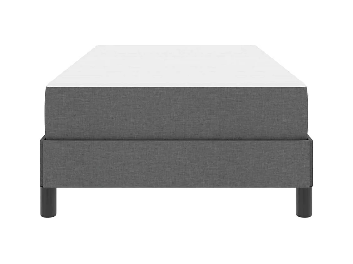 Lit à ressorts avec matelas Gris foncé 100 x 200 cm tissu