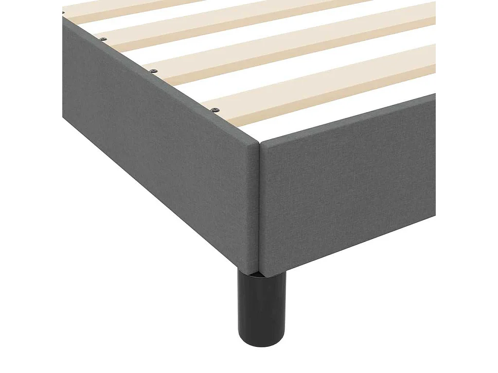 Lit à ressorts avec matelas Gris foncé 100 x 200 cm tissu