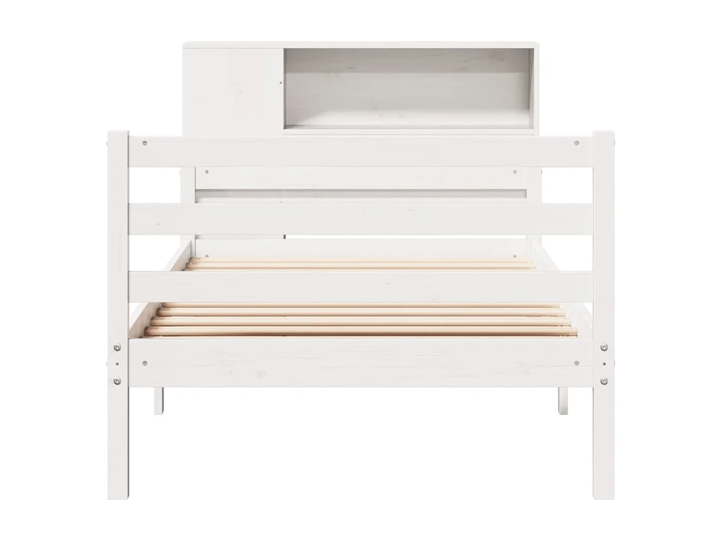 Lit bibliothèque sans matelas blanc 100x200 cm bois pin massif