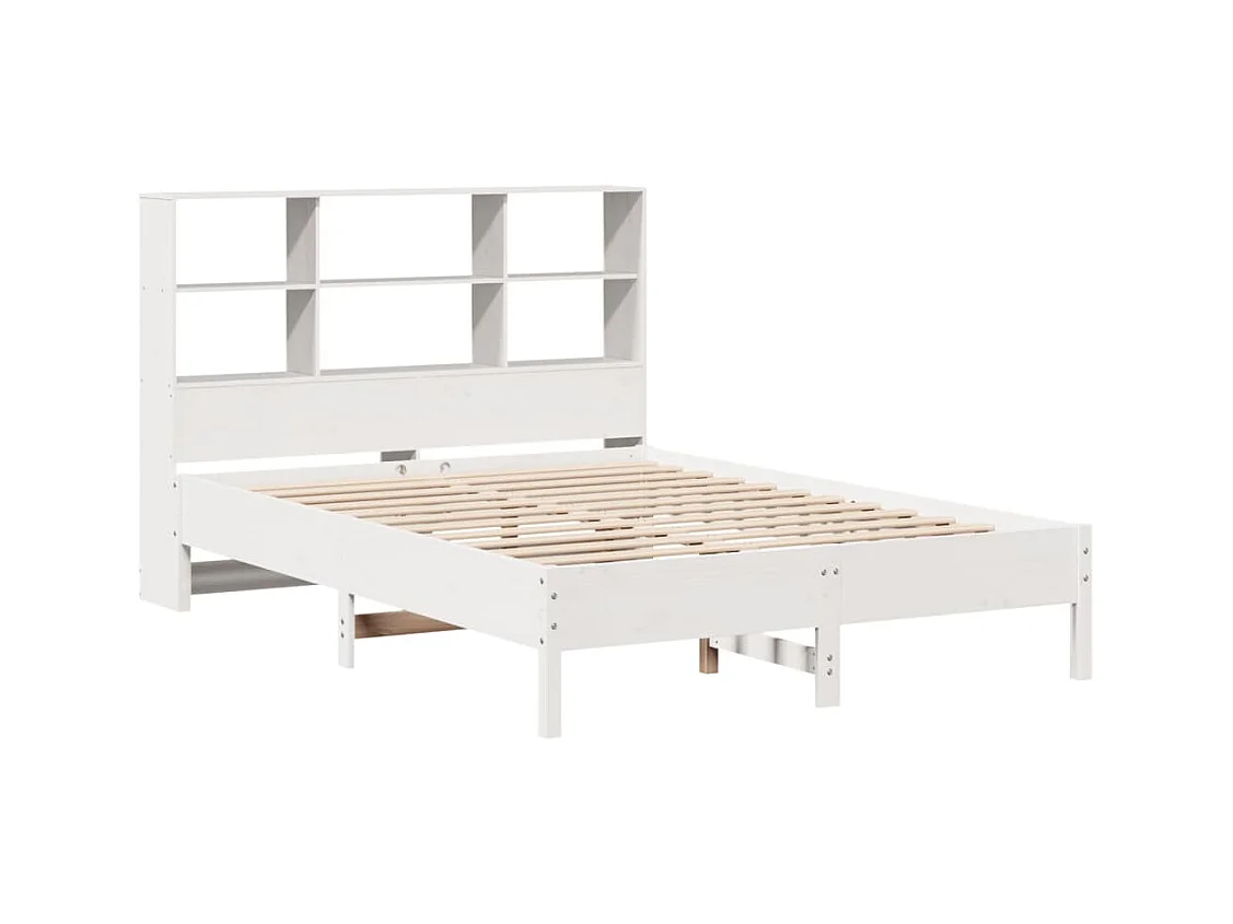 Wit boekenkastbed zonder matras 140x200 cm massief grenenhout