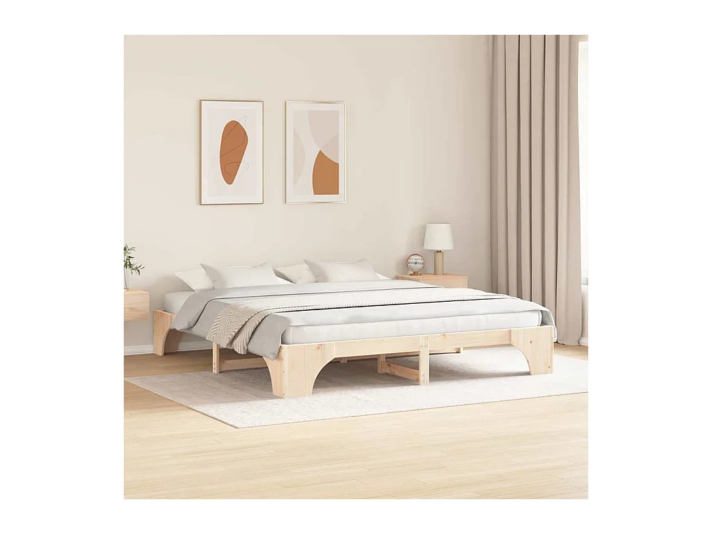 Cadre de lit Pin massif 180 x 200 cm Bois massif en pin