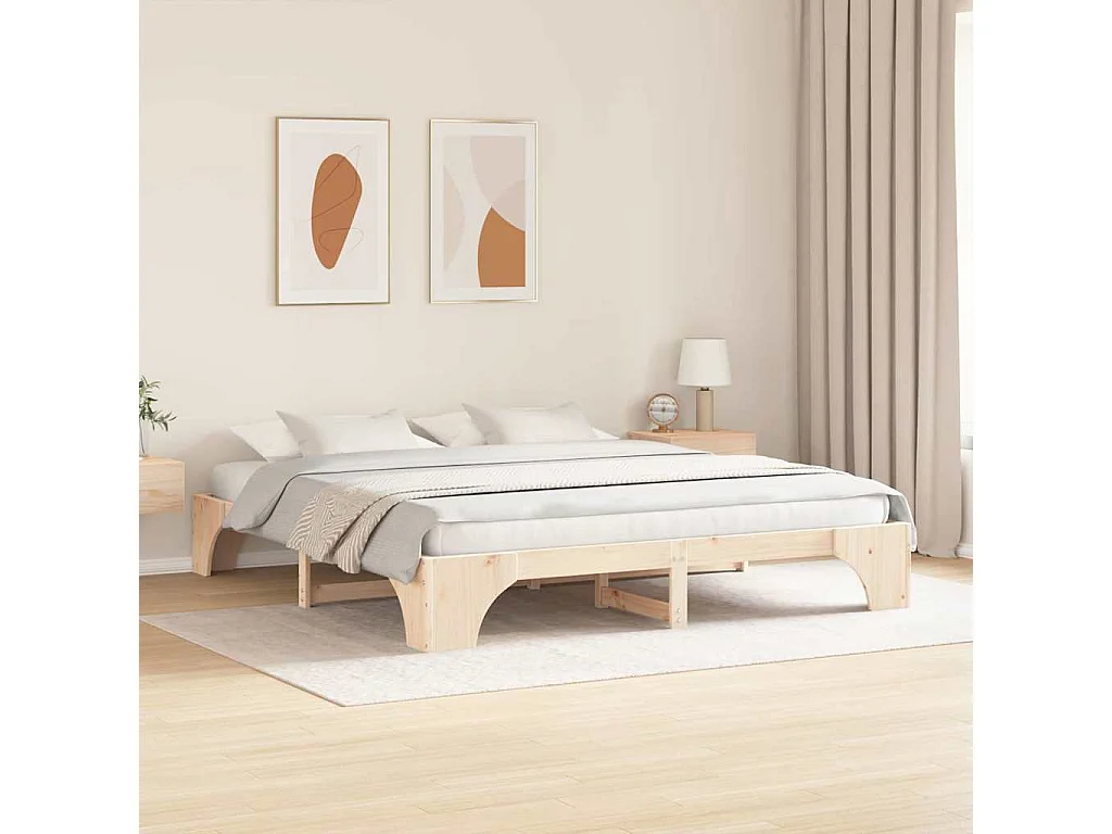 Cadre de lit Pin massif 180 x 200 cm Bois massif en pin
