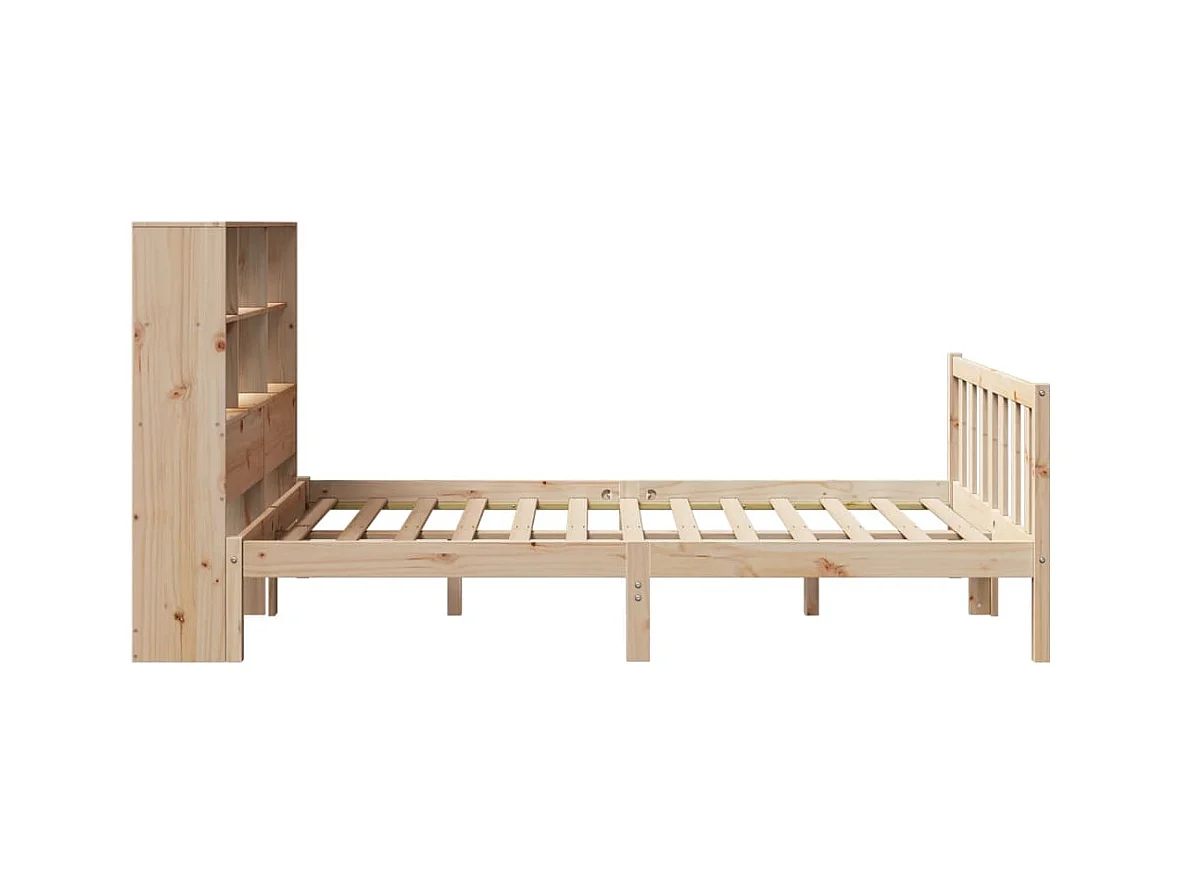 Letto a libreria senza materasso 120x190 cm in legno massello di pino