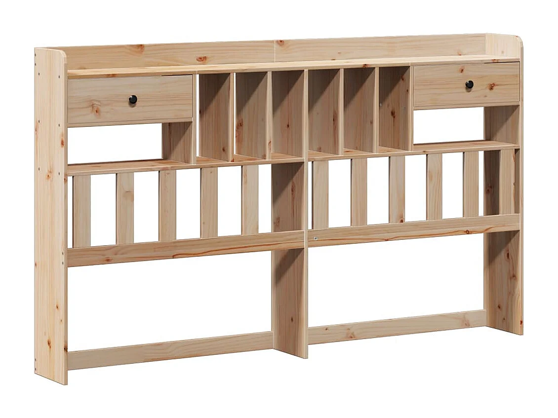 Lit bibliothèque sans matelas 180x200 cm bois massif de pin