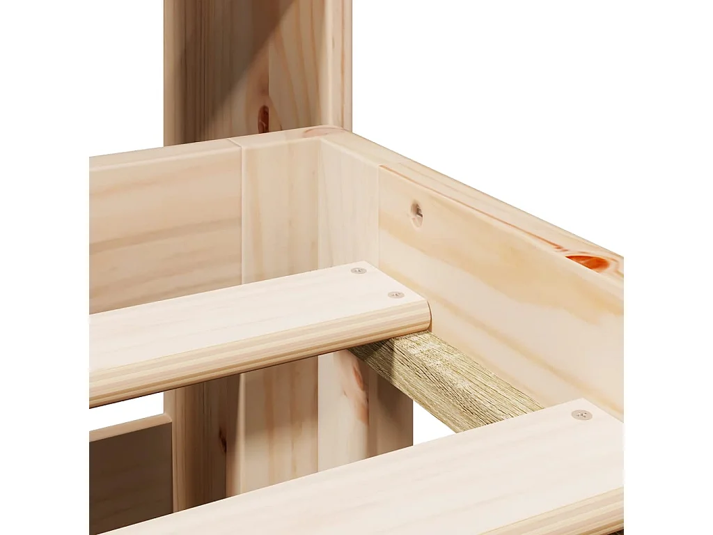 Lit bibliothèque sans matelas 180x200 cm bois massif de pin