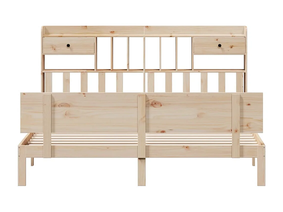 Letto a libreria senza materasso 180x200 cm in legno massello di pino
