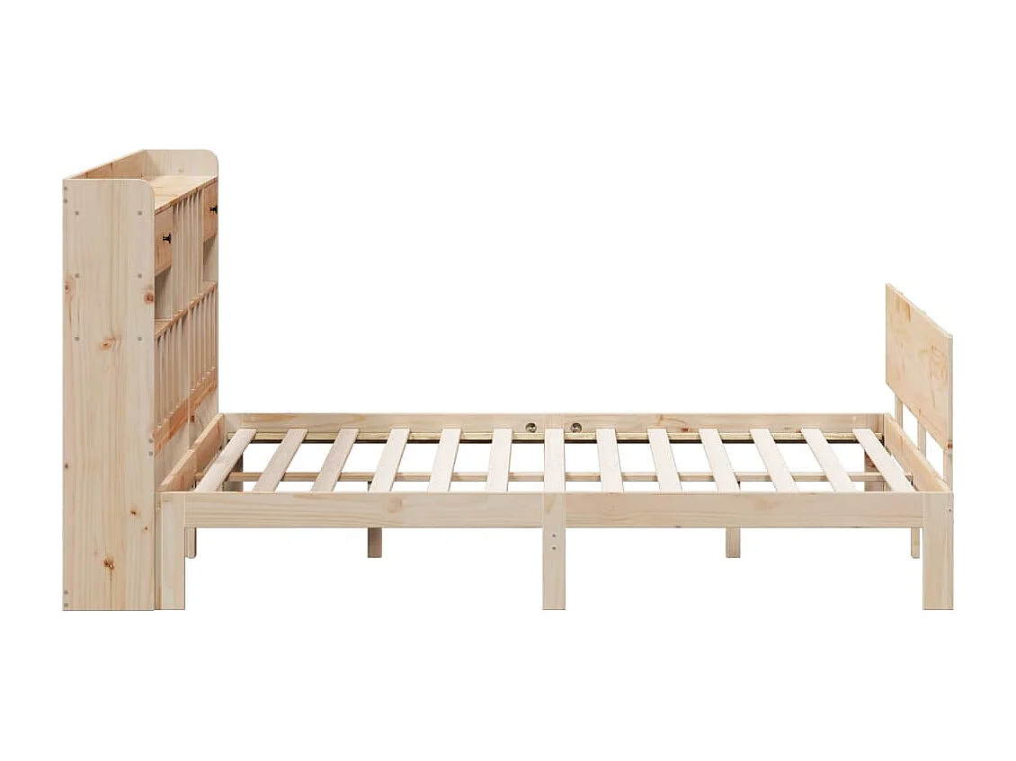 Letto a libreria senza materasso 180x200 cm in legno massello di pino