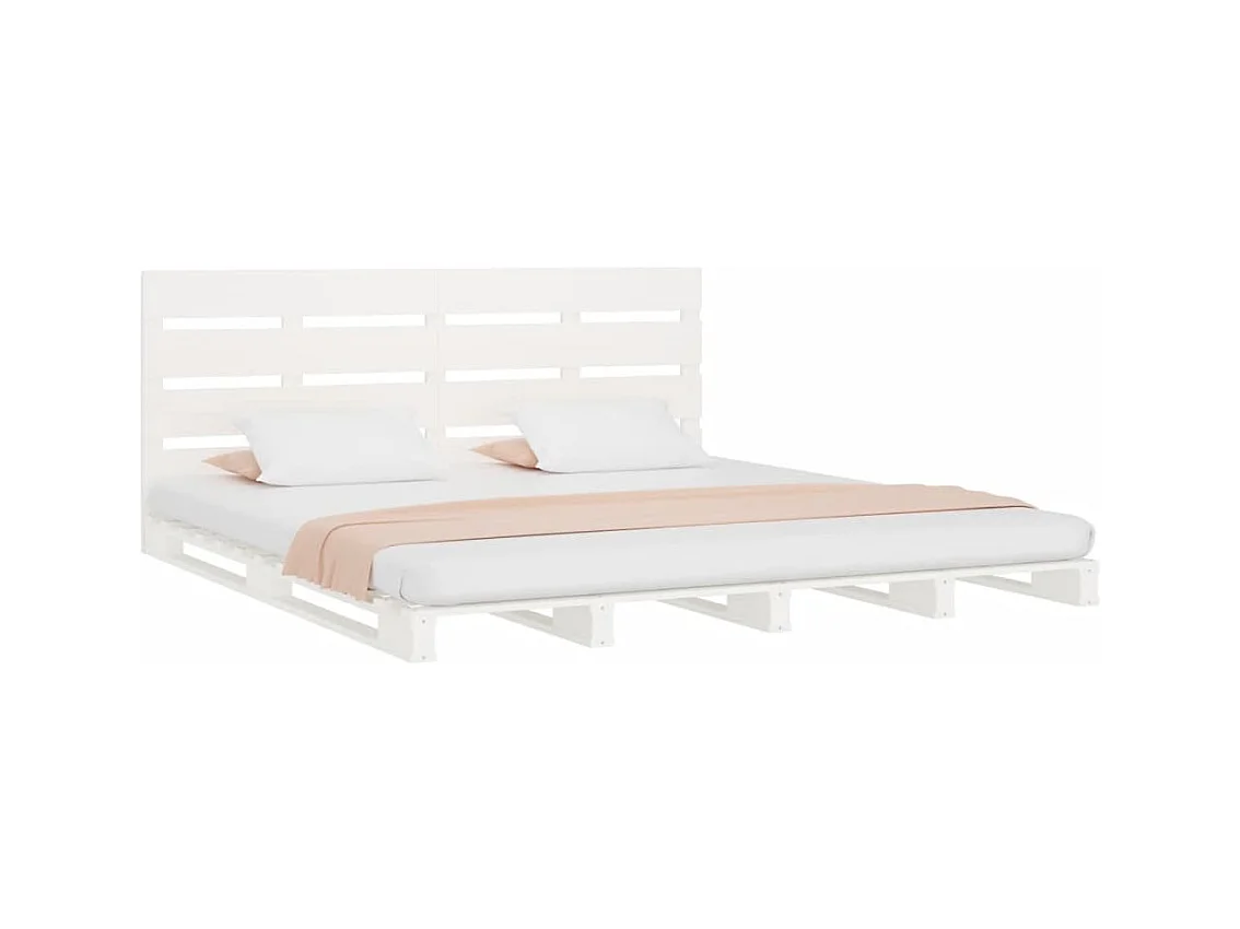 Bedframe zonder matras wit 140x200 cm massief grenenhout