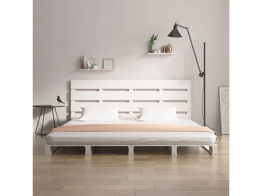 Cadre de lit sans matelas blanc 140x200 cm bois de pin massif