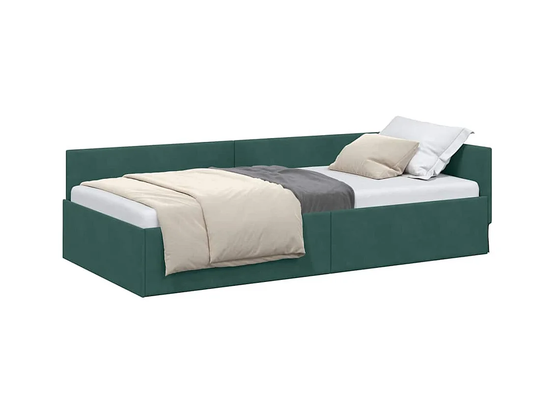 Estructura de cama de esquina Otro Verde oscuro 90 x 200 cm