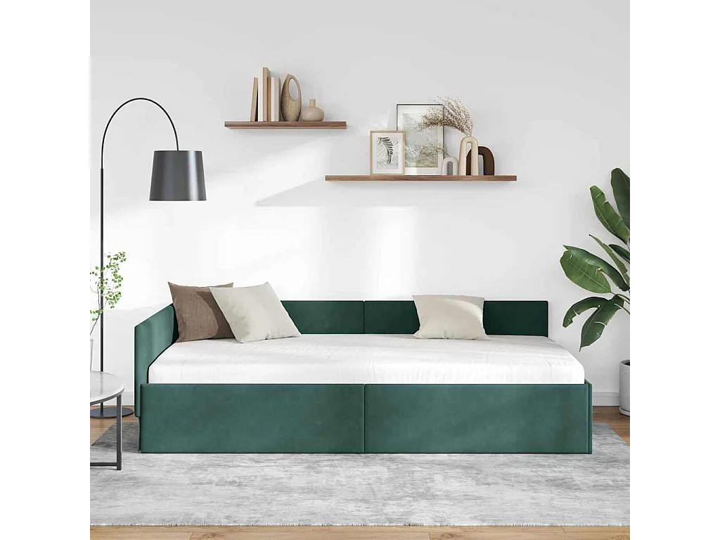 Struttura letto angolare Altro Verde scuro 90 x 200 cm