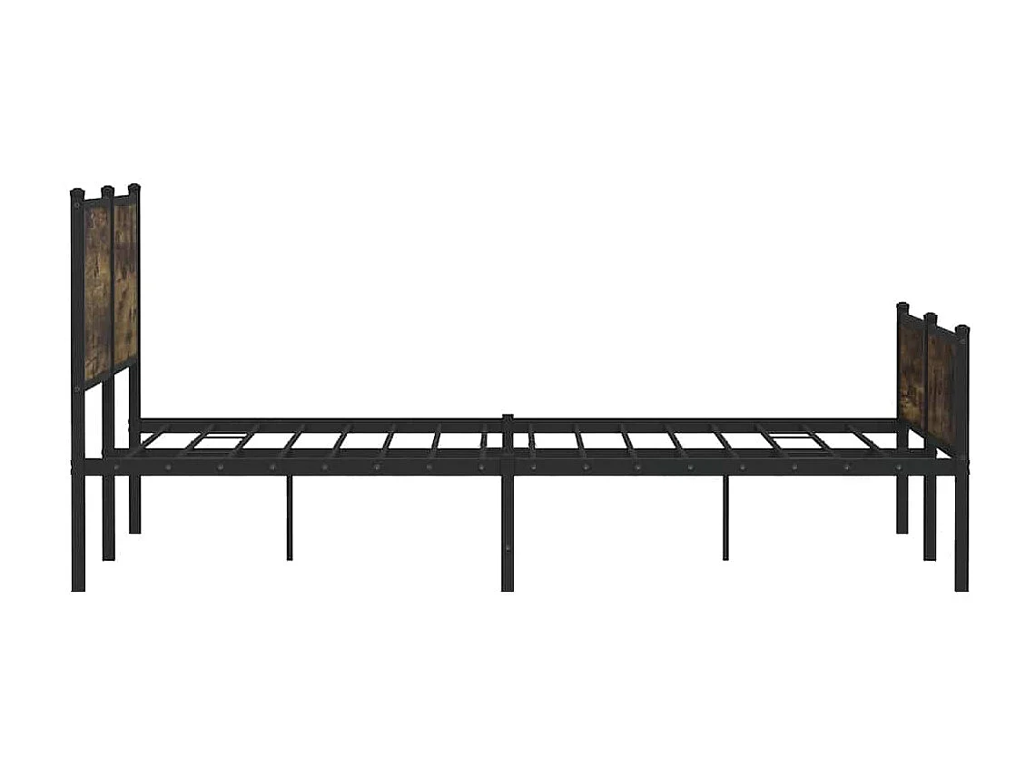 Cadre de lit en métal sans matelas chêne fumé 180x200 cm