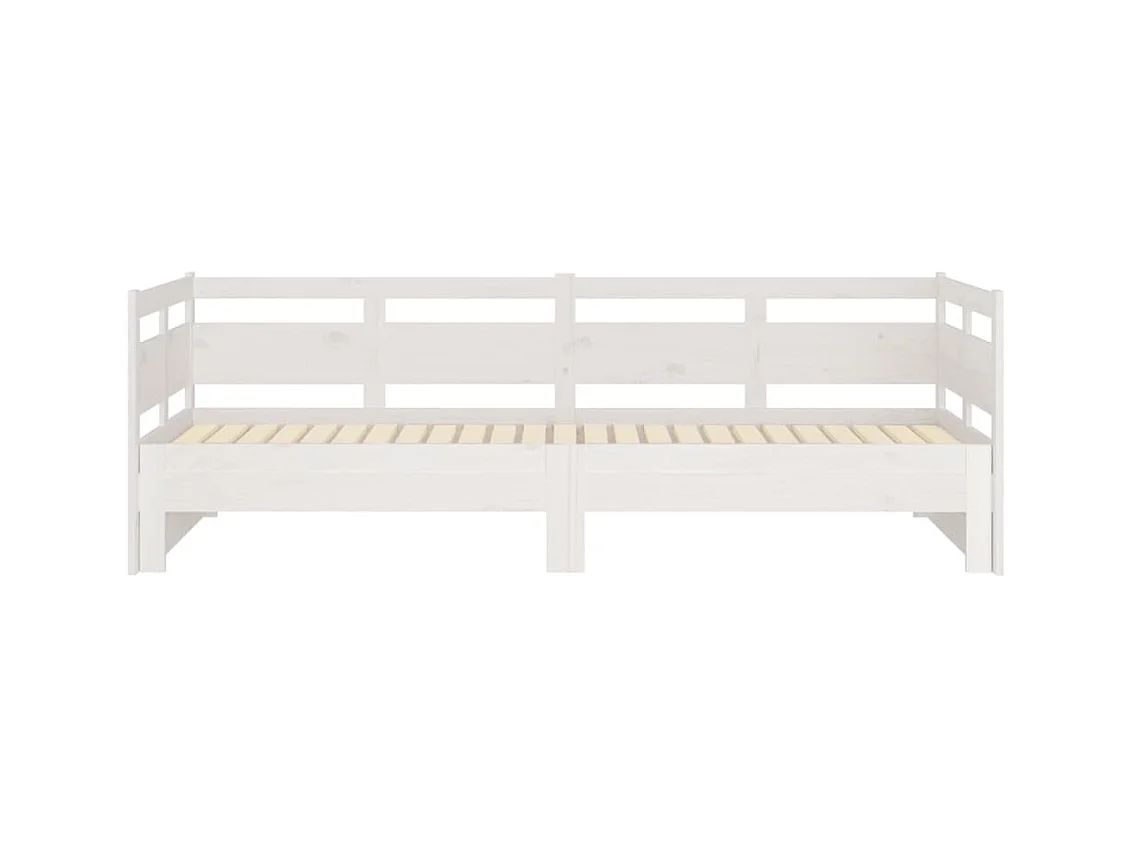 Lit coulissant sans matelas blanc 2x(90x190) cm