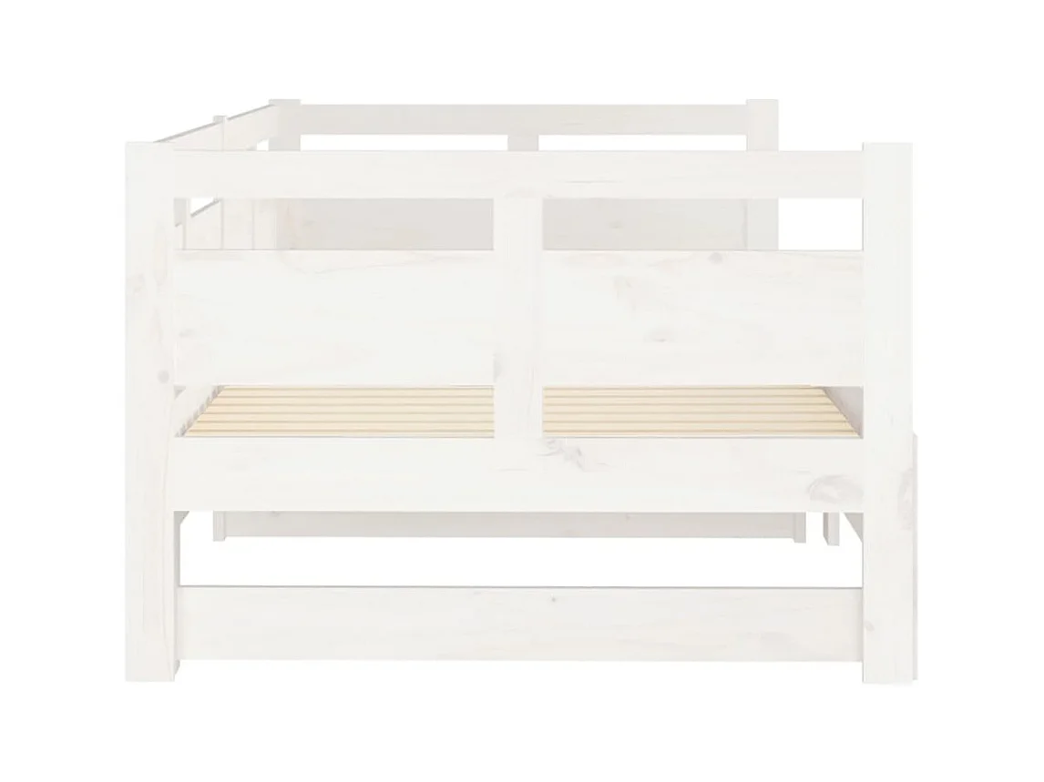 Lit coulissant sans matelas blanc 2x(90x190) cm
