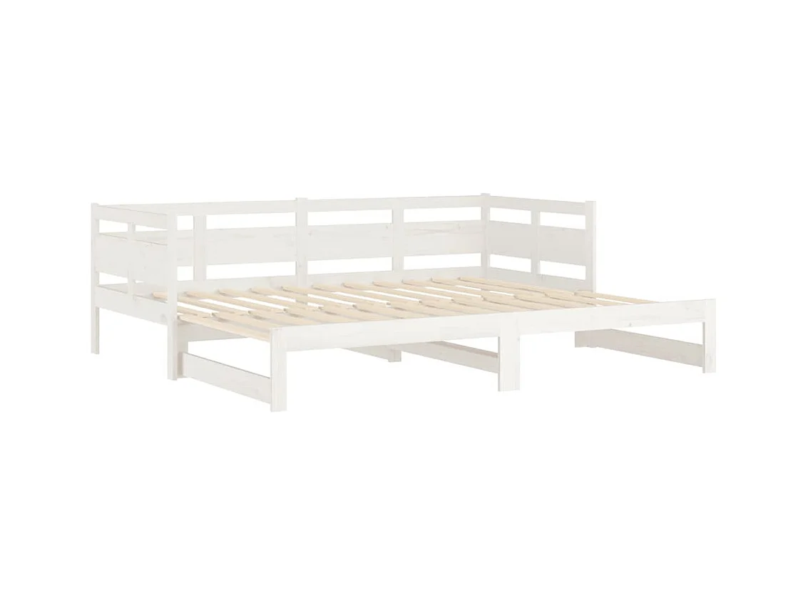 Lit coulissant sans matelas blanc 2x(90x190) cm