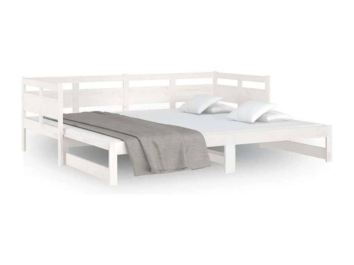 Letto scorrevole senza materasso bianco 2x(90x190) cm