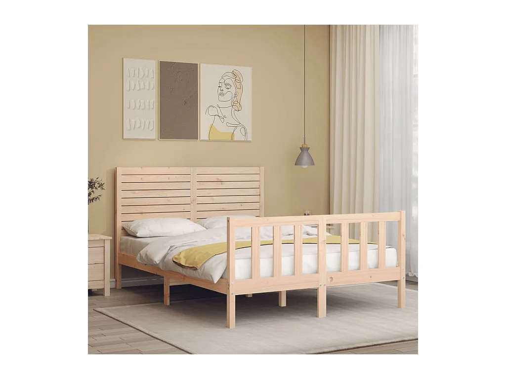 Bedframe zonder matras van massief grenenhout