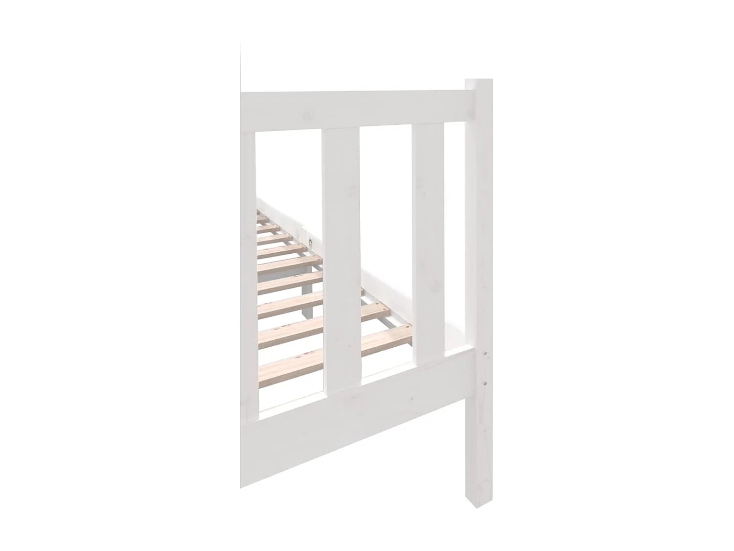 Cadre de lit sans matelas blanc bois massif 140x190 cm