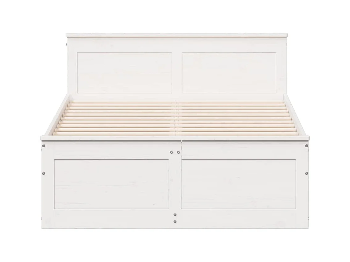 Bedframe zonder matras met wit hoofdbord 135x190 cm grenen