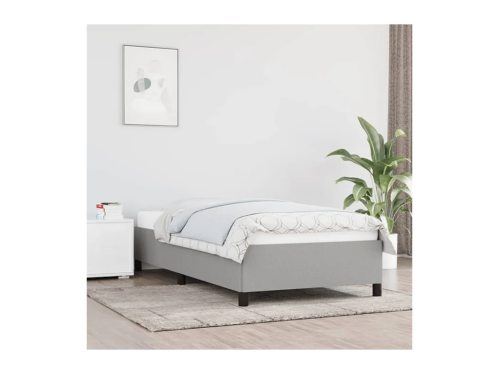 Bettgestell ohne Matratze hellgrau 80x200 cm Stoff