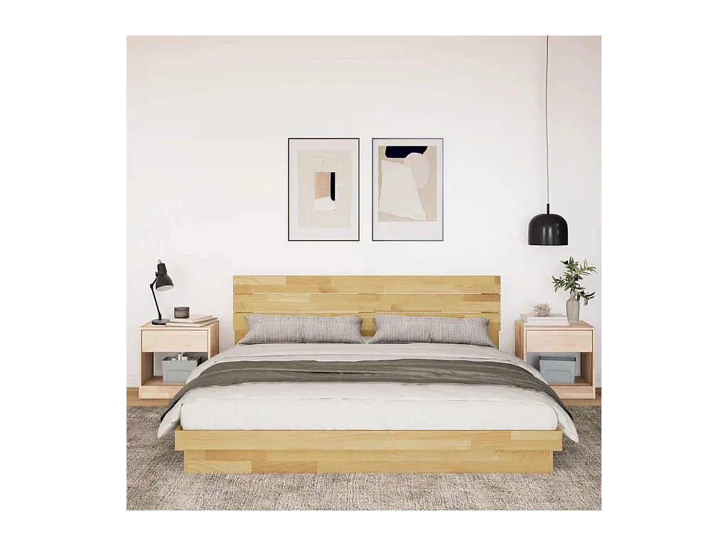 Struttura letto con testiera senza materasso 200 x 200 cm