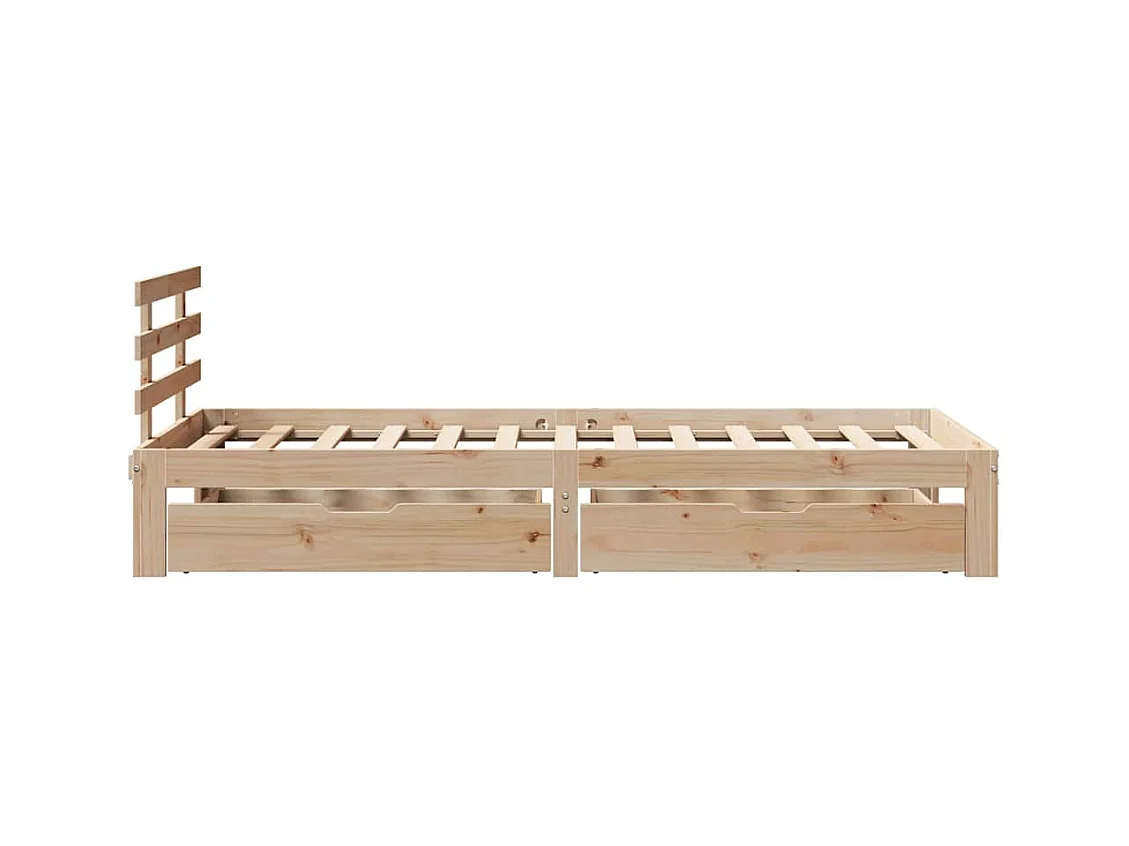 Cadre de lit avec tiroirs sans matelas 75x190 cm