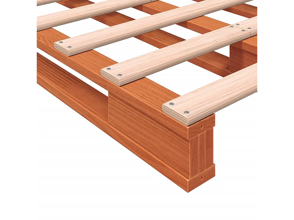 Letto pallet senza materasso cera marrone 140x200 cm pino massiccio