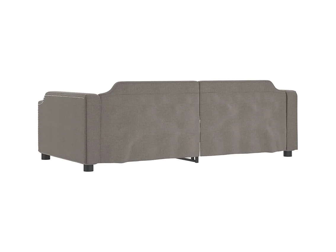 Dagbed met uitschuifbed taupe 100x200 cm stof