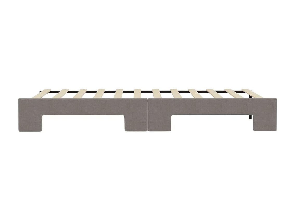 Lit de jour avec lit gigogne taupe 100x200 cm tissu