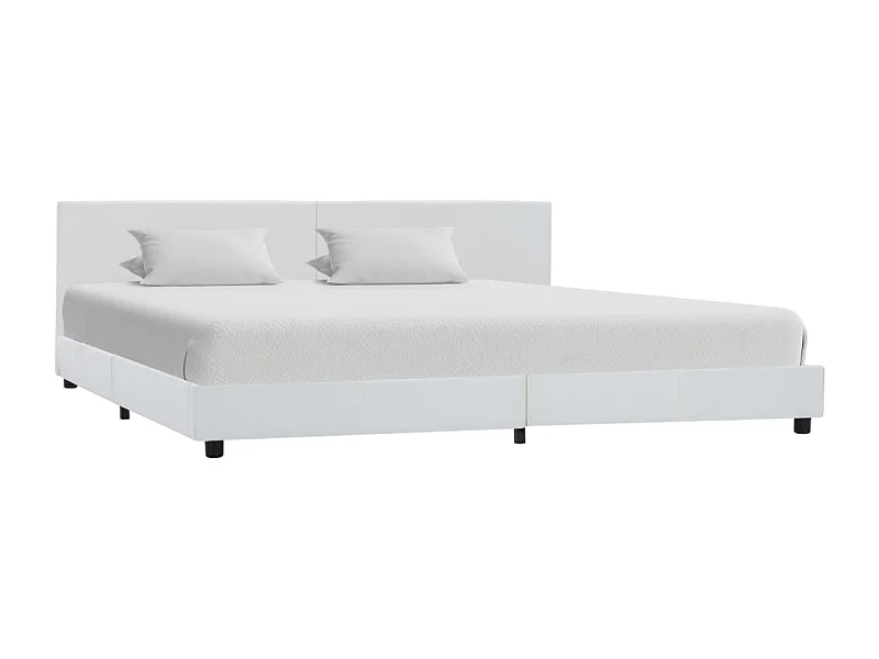 Wit kunstleren bedframe 180x200 cm