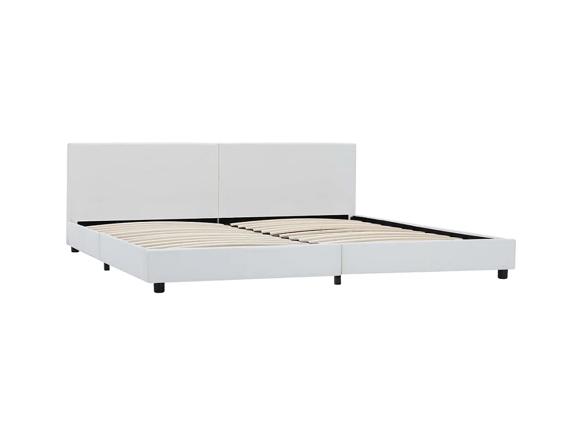 Wit kunstleren bedframe 180x200 cm