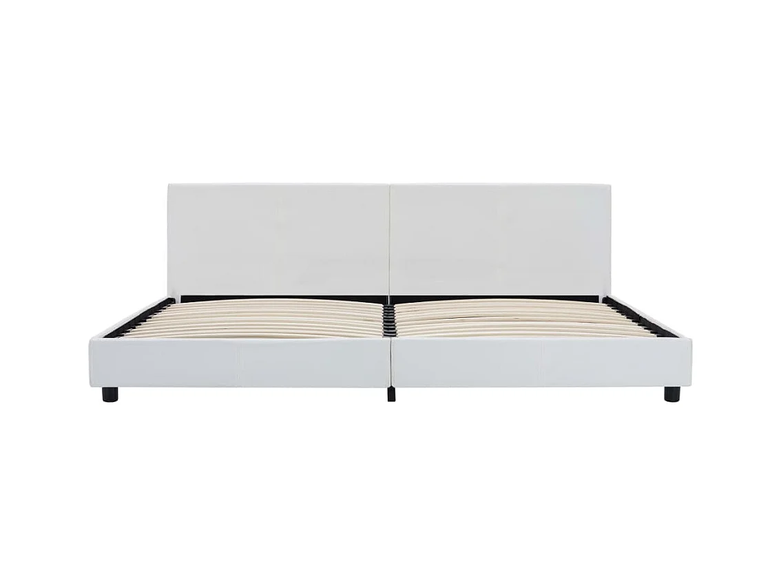 Wit kunstleren bedframe 180x200 cm