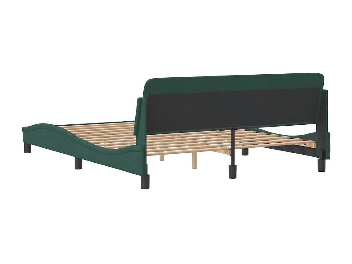 Cadre de lit sans matelas vert foncé 160x200 cm velours