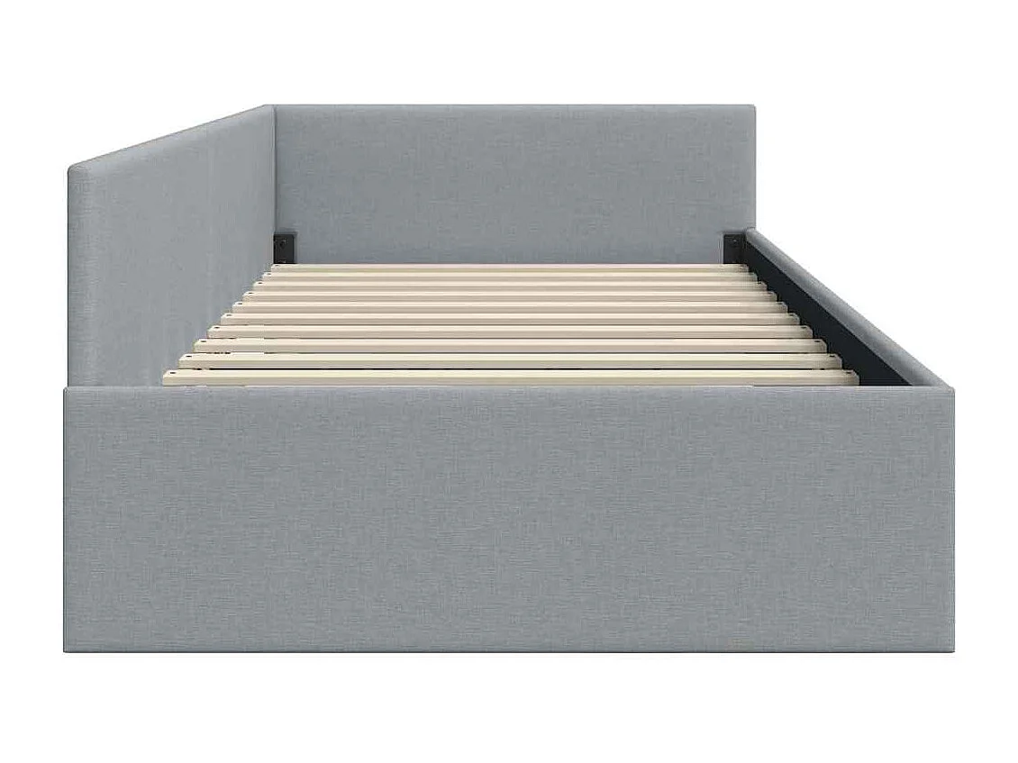 Hoekbedframe met hoofdbord Lichtgrijs 90 x 190 cm