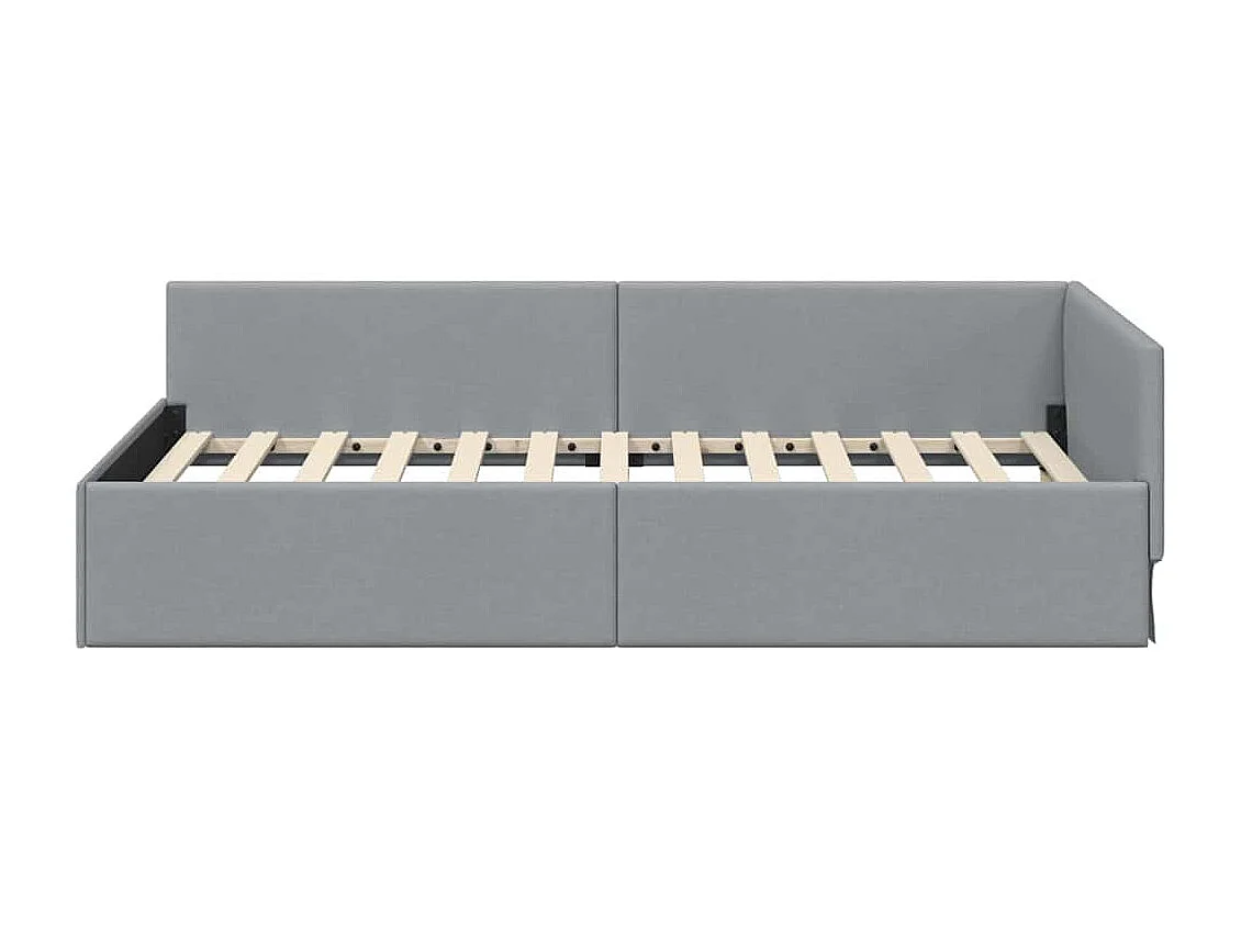 Struttura letto angolare con testiera Grigio chiaro 90 x 190 cm