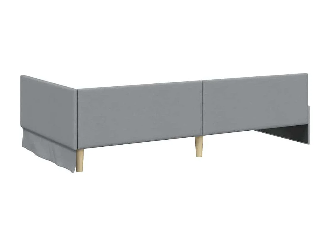 Struttura letto angolare con testiera Grigio chiaro 90 x 190 cm