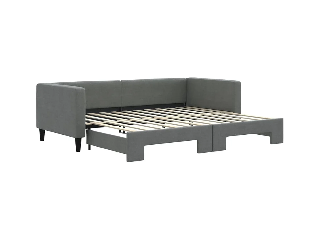 Divano letto con letto estraibile senza materasso grigio scuro 90x200 cm