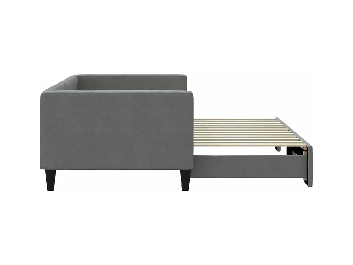 Divano letto con letto estraibile senza materasso grigio scuro 90x200 cm
