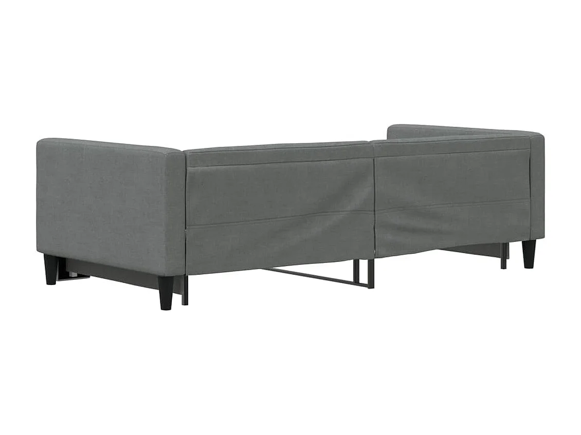 Lit de jour avec gigogne sans matelas gris foncé 90x200 cm