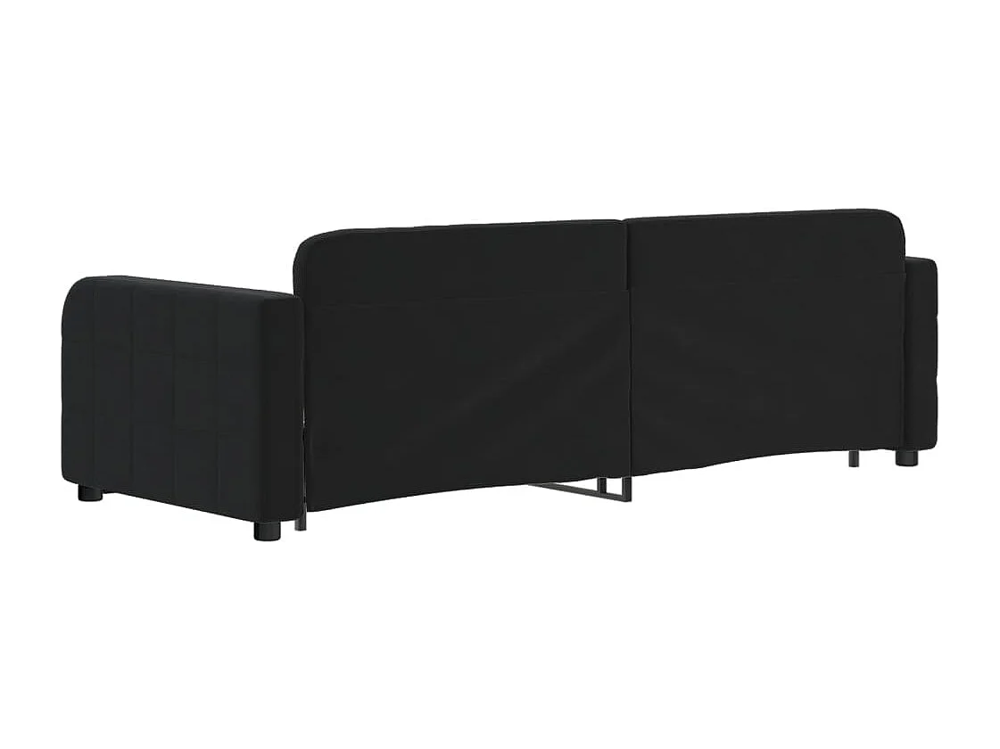 Dagbed met onderschuifbed en lades zonder matras zwart 80x200 cm
