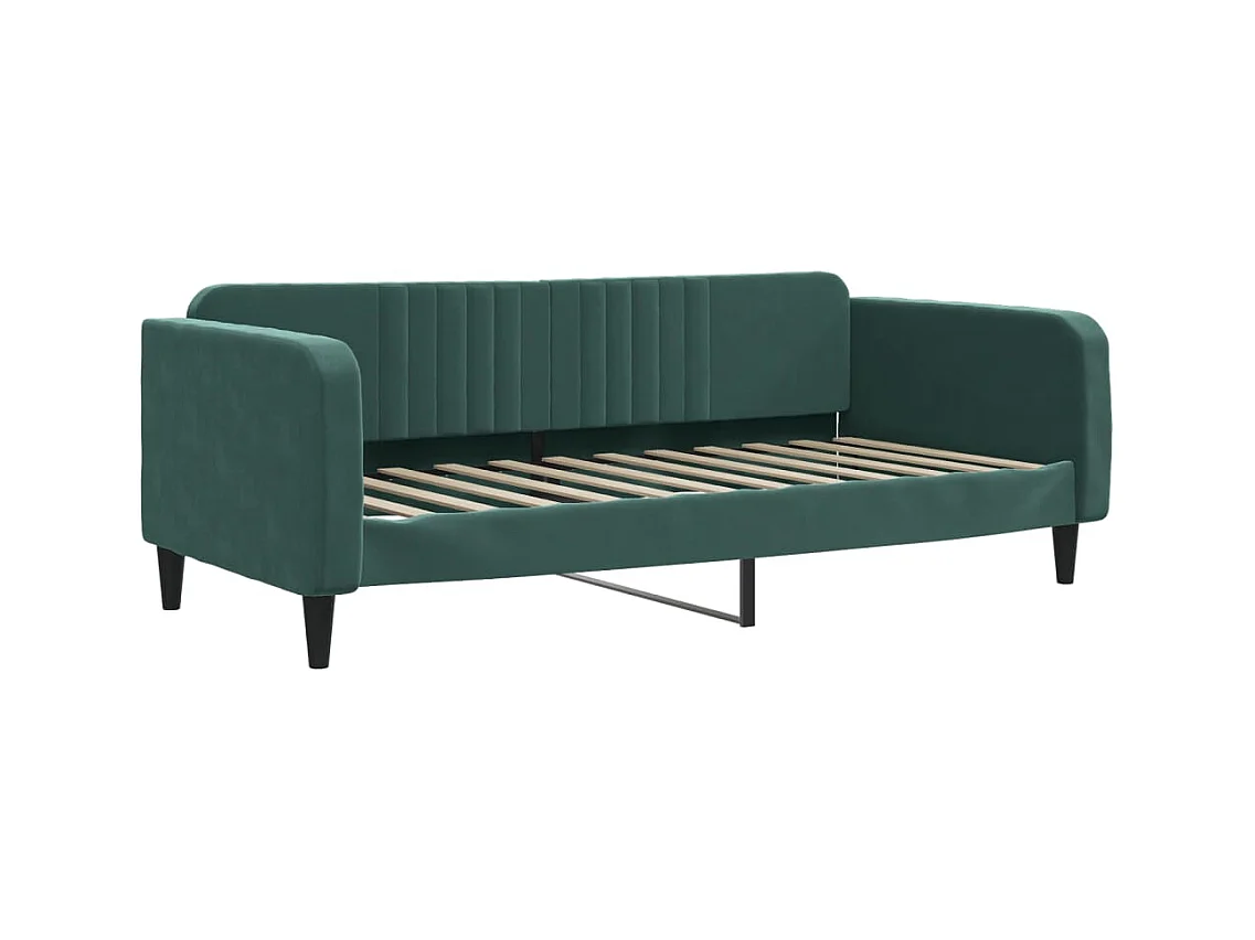 Lit de repos sans matelas vert foncé 100x200 cm velours