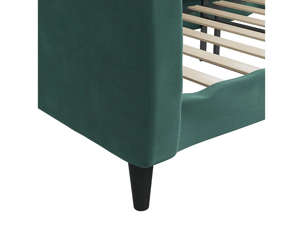 Lit de repos sans matelas vert foncé 100x200 cm velours